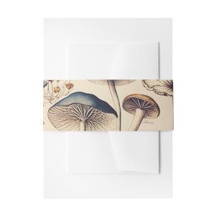 Vintage Mushroom Naturalist Invitation Belly Band