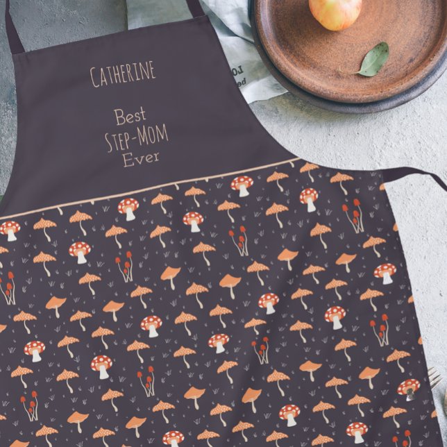 Vintage Mushroom Personalised  Apron (Creator Uploaded)