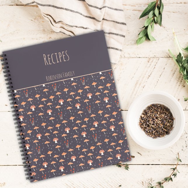 Vintage Mushroom Personalised Recipe Notebook (Creator Uploaded)