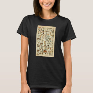 Vintage Mushrooms Botanical Scientific Illustratio T-Shirt