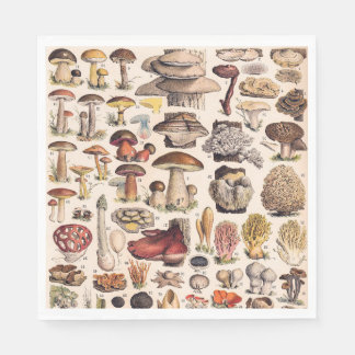 Vintage Mushrooms By Adolphe Millot Napkin
