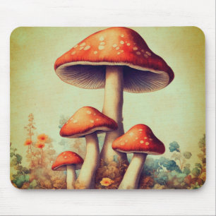 Vintage Mushrooms Mouse Pad