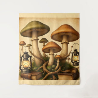 Vintage Mushrooms  Tapestry