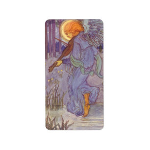 Vintage Music, Angel Playing a Violin in a Forest Label