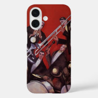 Vintage Music, Art Deco Musical Jazz Band Jamming