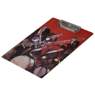 Vintage Music, Art Deco Musical Jazz Band Jamming Clipboard