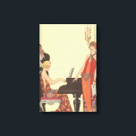 Vintage Music, Art Deco Pianist Musician Singer Canvas Print<br><div class="desc">Vintage illustration art deco fine art musical design with a pianist playing the piano and a singer about to sing and perform with music. The women are wearing classical 20's flapper dress fashionable attire. Incantation by George Barbier. 1922</div>