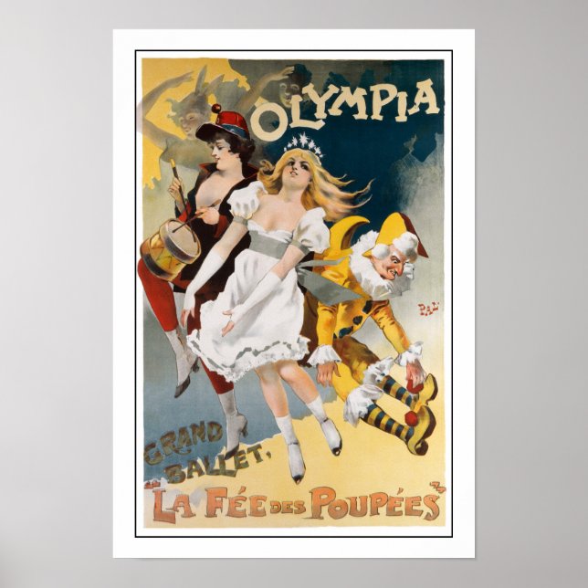 Vintage Music Ballet Dance Print Drummer Theatre (Front)