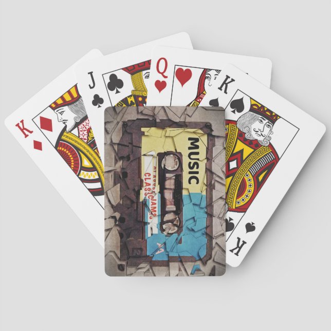 Vintage Music Cassette Playing Cards (Back)