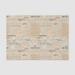 Vintage Music Collage Tissue Paper