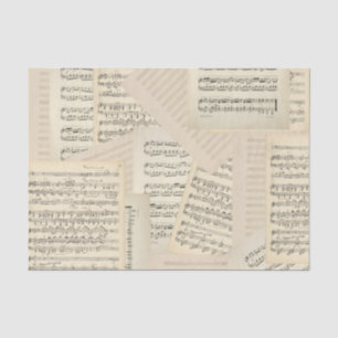 Vintage Music Composition Collage Tissue Paper