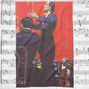 Vintage Music, Conducting an Orchestra Tea Towel