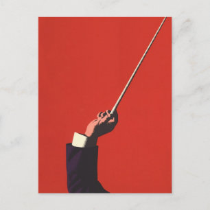 Vintage Music, Conductor's Hand Holding a Baton Postcard