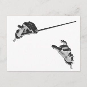 Vintage Music, Conductor's Hands with a Baton Postcard