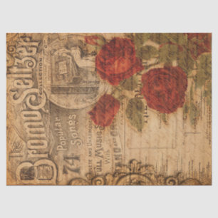 Vintage Music Cover & Rose Shabby Chic Decoupage Tissue Paper