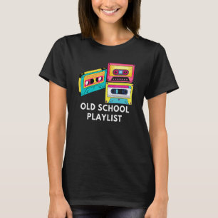 Vintage Music Dj 80s 90s Old School Playlist Casse T-Shirt