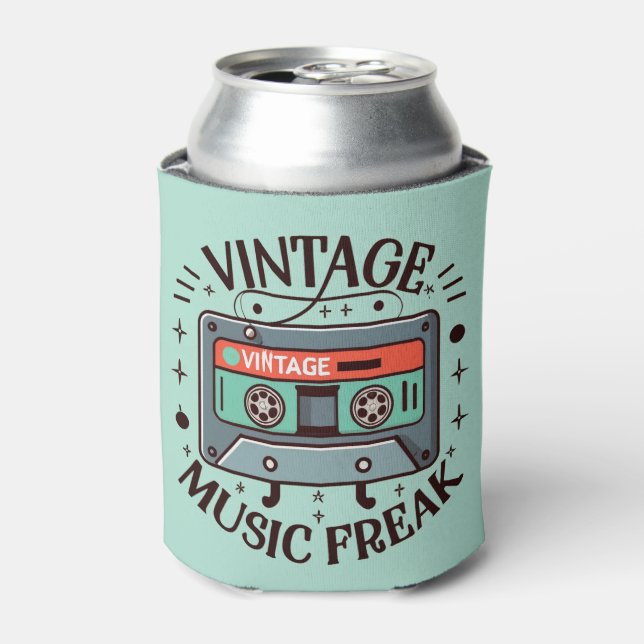 Vintage Music Freak Can Cooler (Can Front)