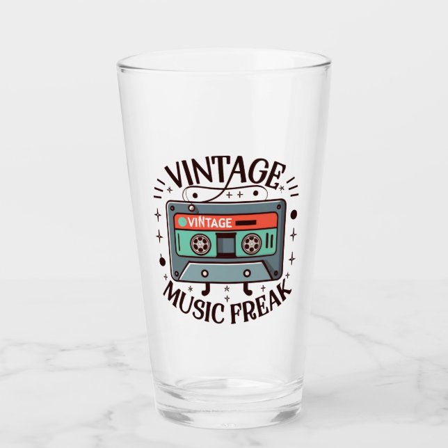 Vintage Music Freak Glass (Front)