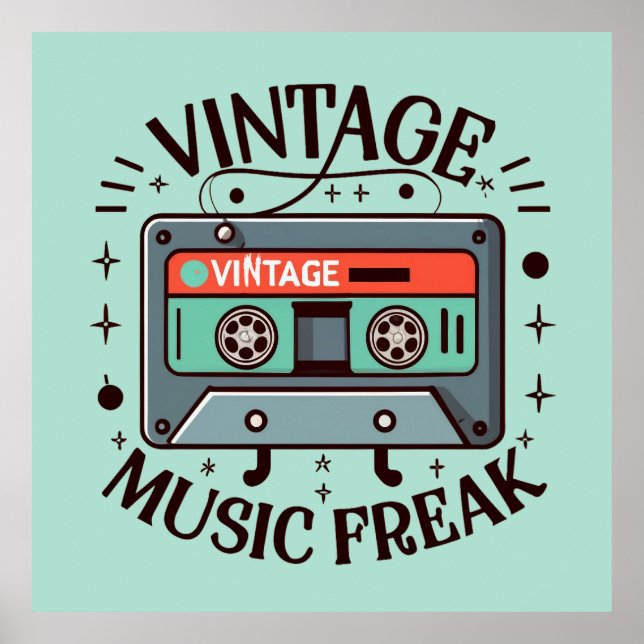 Vintage Music Freak Poster (Front)