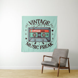 Vintage Music Freak Tapestry
