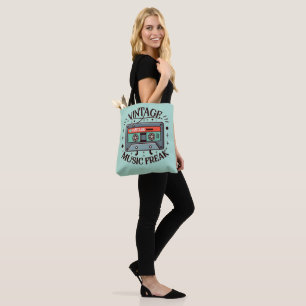 Vintage Music Freak Tote Bag