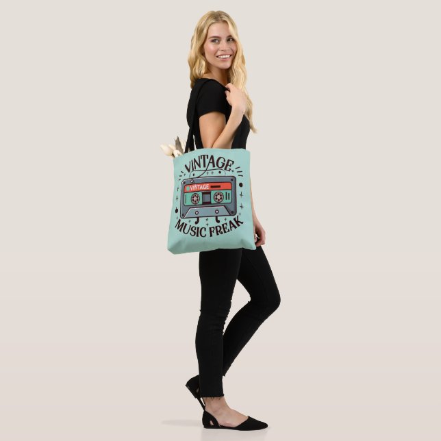 Vintage Music Freak Tote Bag (On Model)