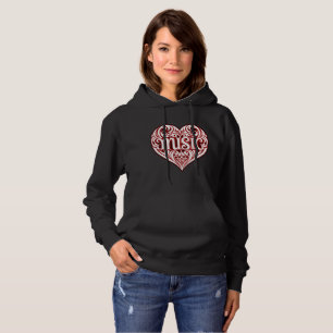 Vintage  Music Heart Hoodie