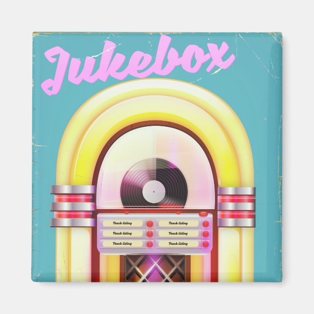 Vintage Music Jukebox Magnet (Front)