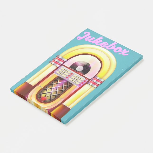 Vintage Music Jukebox Post-it Notes (Angled)
