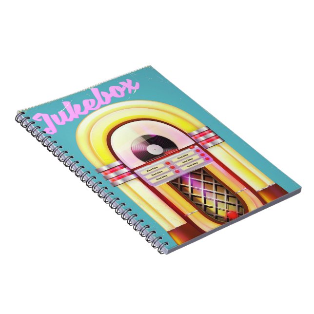 Vintage Music Jukebox Spiral Notebook (Right Side)