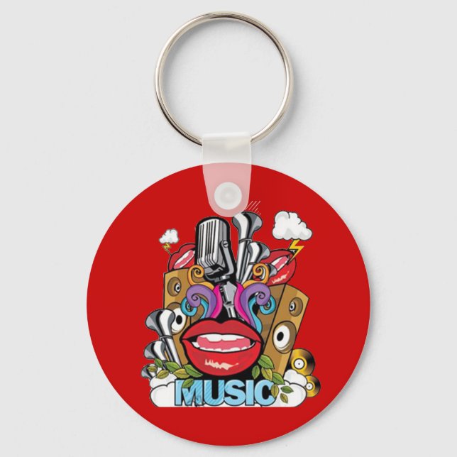 Vintage Music Key Ring (Front)