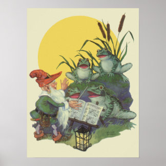 Vintage Music Magazine Cover Art, Etude Frog Choir Poster