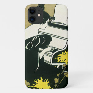 Vintage Music, Miss Traumerei Playing Piano, Reed Case-Mate iPhone Case