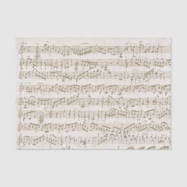 Vintage Music Neutral Beige Decoupage Song Tissue Paper (Front)