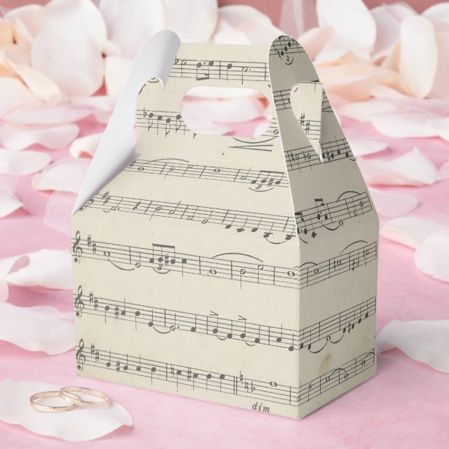Vintage Music Note  Favour Box (Wedding)