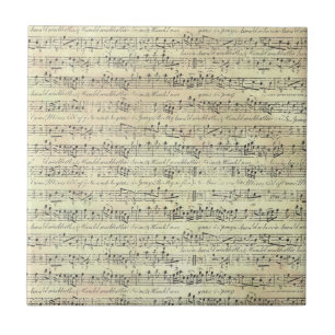 Vintage Music Note Pattern Music Theme Musician  Tile