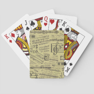 Vintage Music Note Pattern Musician Playing Cards