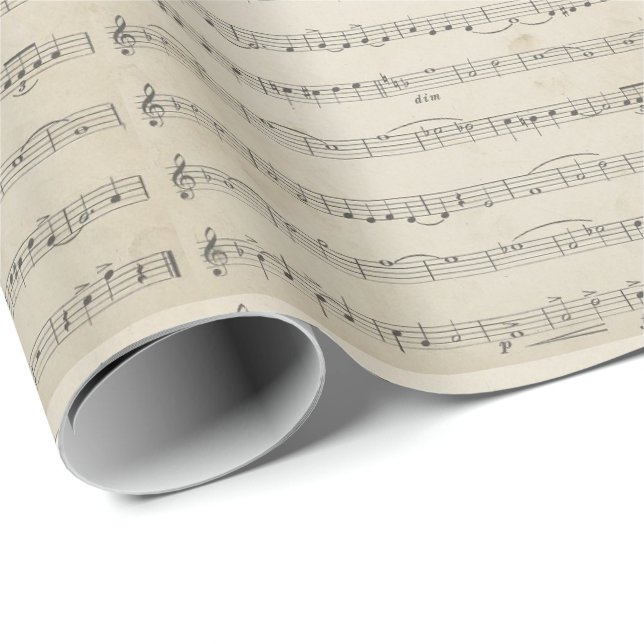 Vintage Music Note  Wrapping Paper (Roll Corner)