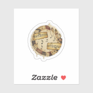 Vintage Music Notes Collage Sticker Design