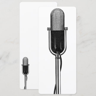 Vintage Music, Old Fashioned Retro Microphone Invitation