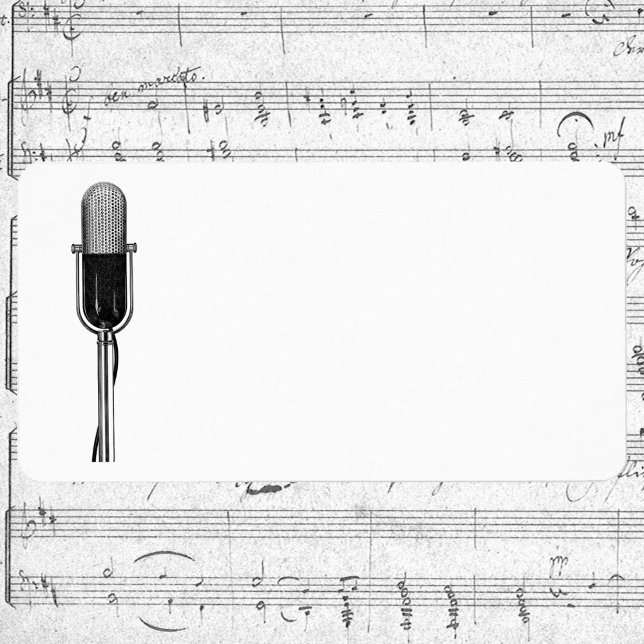 Vintage Music, Old Fashioned Retro Microphone Label (Creator Uploaded)
