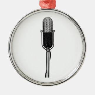 Vintage Music, Old Fashioned Retro Microphone Metal Tree Decoration