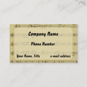 Vintage Music Sheet Business Card