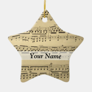 Vintage Music Sheet Ceramic Tree Decoration