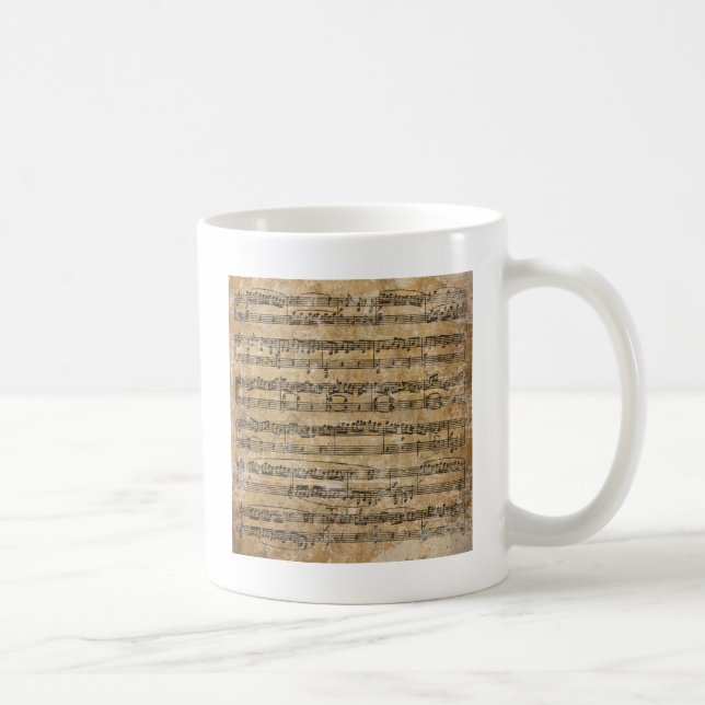 Vintage Music Sheet Coffee Mug (Right)