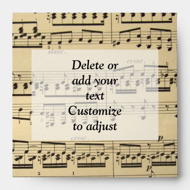 Vintage Music Sheet Envelope (Front)