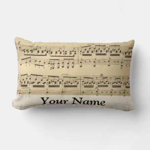 Vintage Music Sheet Lumbar Cushion