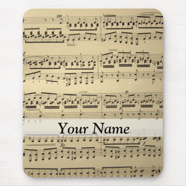 Vintage Music Sheet Mouse Pad (Front)