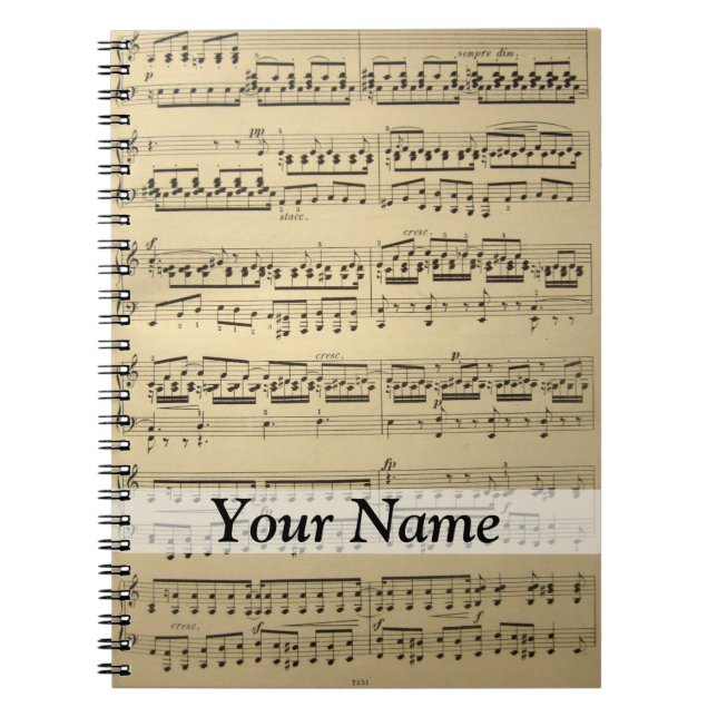 Vintage Music Sheet Notebook (Front)