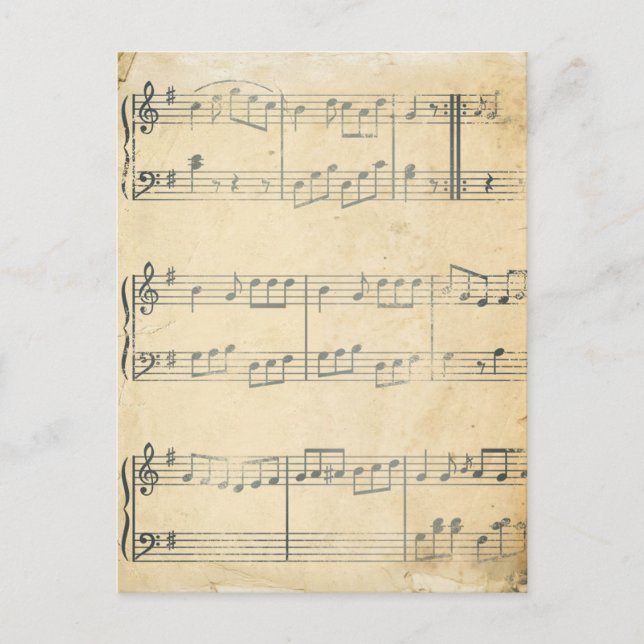 Vintage Music Sheet Postcard (Front)